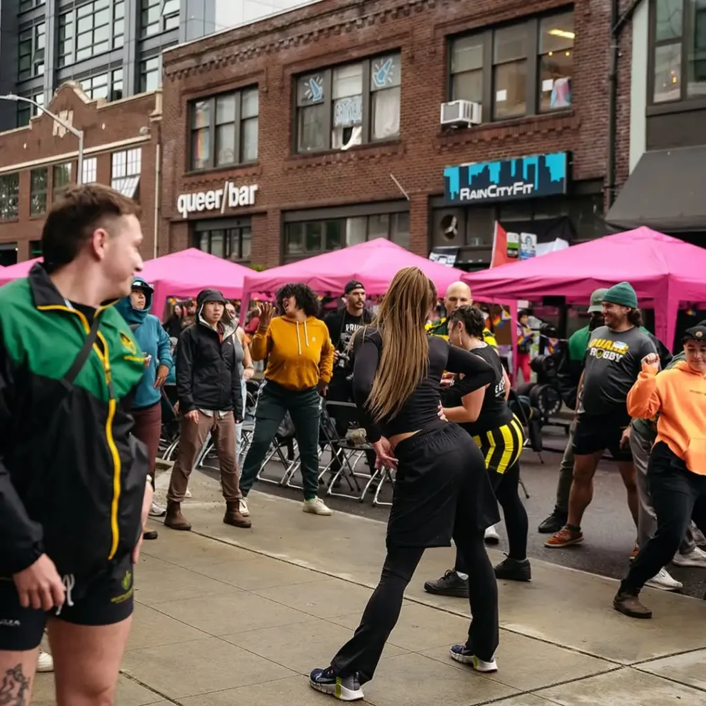 ✨ Recap from Kit Wyatt’s @kit__wyatt pop-up Mini Dance Church at @raincityfit’s 2025 Pride Deadl